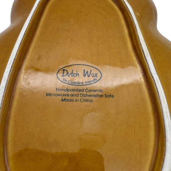 Dutch Wax Ceramic Owl Decorative Plate Handpainted Boho Kitchen Harvest Gold 8" - Picture 6 of 10